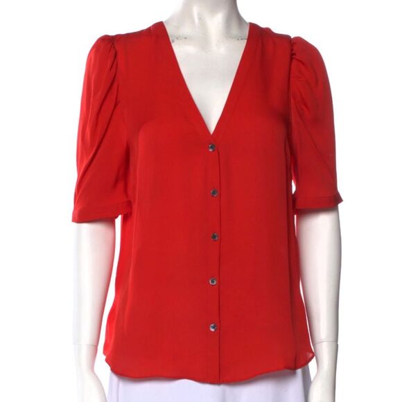 Veronica Beard Silk Short Sleeve Blouse - Picture 1 of 7
